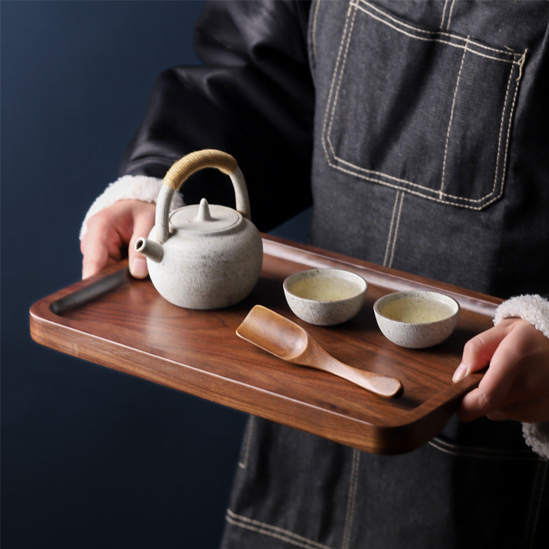 Walnut rectangular tea tray dessert