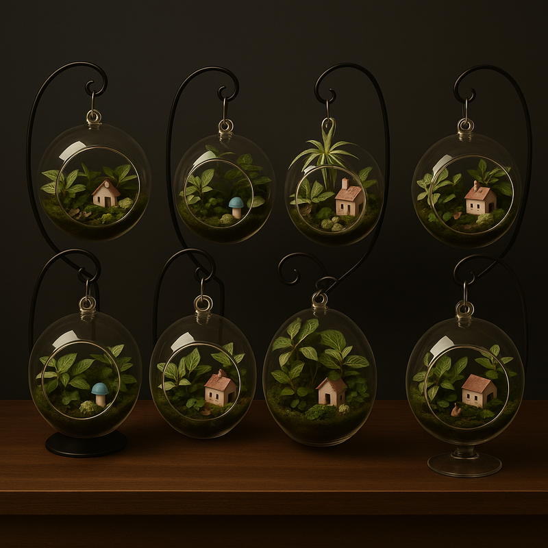 Hanging transparent glass vase container
